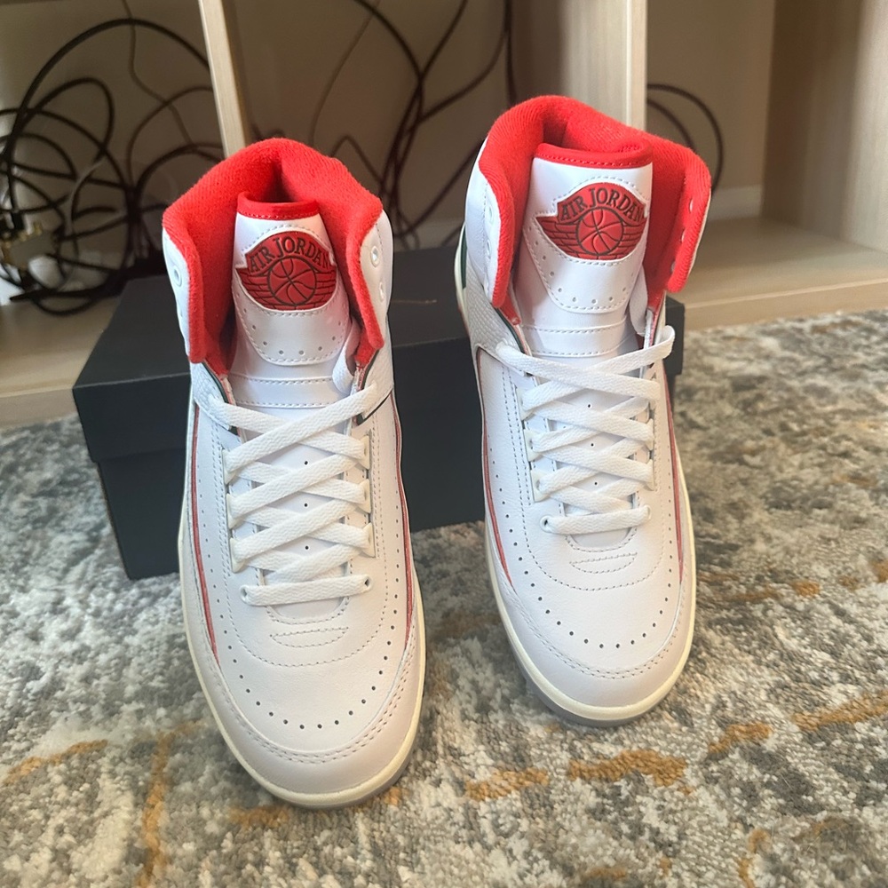 Jordan White and Red Shoes